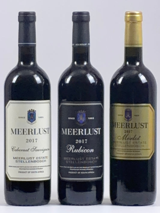 2017 Meerlust Rubicon, Cabernet Sauvignon and Merlot 3 pack